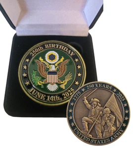 w/box 2025 United States Army Challenge Coin 250th Birthday soldier gift - Picture 1 of 4