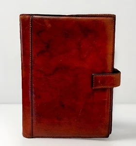Agenda de escritorio Tumi de colección cuero envejecido bloc de notas retro usado oficina decoración preppy - Imagen 1 de 22