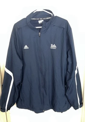 Adidas UCLA Football Player ID Navy Blue Zipper Jacket 2X Front Zip Pockets - Image 1 of 4