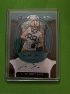 2023 Panni Certificato Luke Musgrave - Rookie Roll Call FOTL Teal Auto 09/15 RRCS-8 - Foto 1 di 2