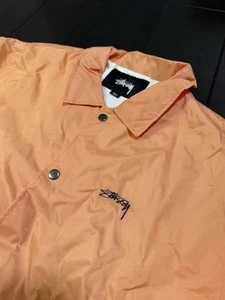 Stussy Cruize Coach’s Windbreaker Nylon Jacke Größe L korallenrosa / blau - Bild 1 von 8