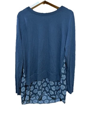 Suéter Ann Taylor Loft Mujer Grande Gris Paisley Mezcla de Poli Manga Larga Usado en Excelente Condición Foto 1 de 4