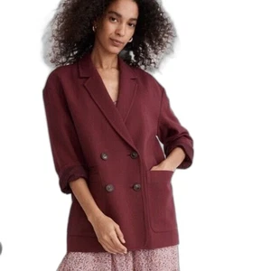 Madewell Neu mit Etikett Hayfield Zweireiher weinroter Blazer Gr. S oversized - Bild 1 von 9