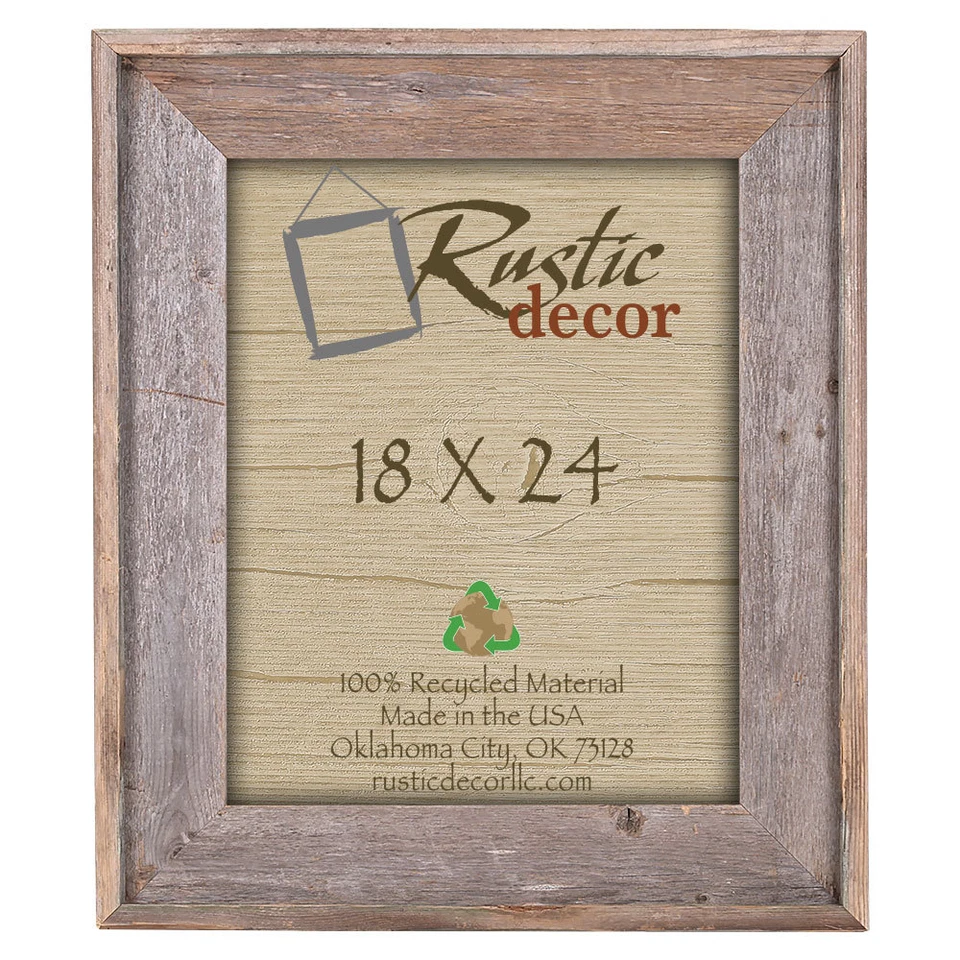 18x24 - 4" Wide Premium Reclaimed Rustic Barn Wood Wall Frame - Image 1 of 1