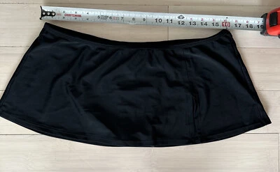MALIBU Dream Girl Women's Black Bikini Bottom Swim Skirt Size Large - Image 1 of 4