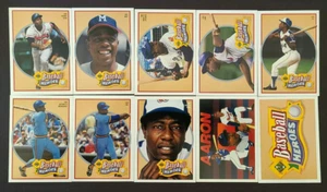 1991 Hank Aaron UD Upper Deck BASEBALL HEROES Insert Set of 10 w/ Header Braves - Picture 1 of 1