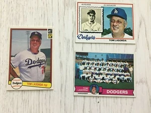 3 Vintage Tommy Lasorda LA Dodgers Baseball cards Donruss 1982 Topps 1978 1979 - Picture 1 of 8