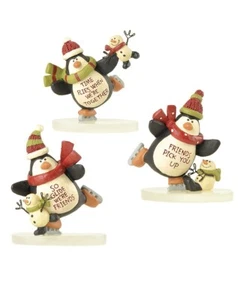 Il cielo invia decorazioni natalizie set tre decorazioni festive pupazzo di neve e pinguino - Foto 1 di 6