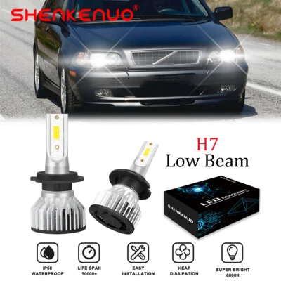 For Volvo S70 1998-2000 2X H7 6000K LED Headlight  Low Beam Bulbs White Kit - Изображение 1 из 4