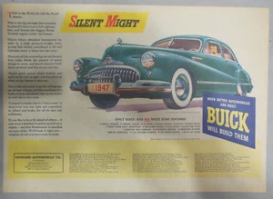 Buick Car Ad: Silent Might ! from 1947 Size: 11 x 15 inches - Picture 1 of 1