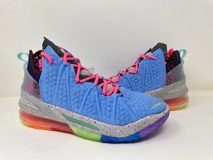 DM2813 400 Nike LeBron 18 Best Of 1-9 University Blue Metallic Gold US 8 Men’s - Picture 1 of 5