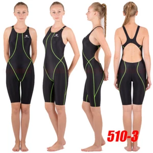 HXBY 510-3 WOMEN'S COMPETITION TRAINING RACING KNEESKIN SWIMWEAR M US GIRL 10-12 - Picture 1 of 2