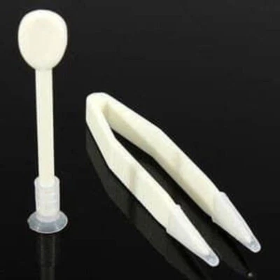 GLAMZA Kontaktlinsen Applikator Entferner Set Weiche Spitze Pinzette Hygienelinse - Weiß