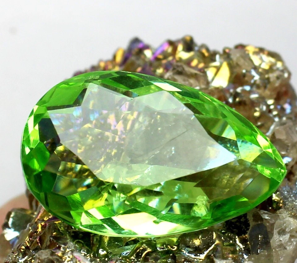 AAA+ 77.65 Ct. Large Green Peridot Pear Cut Loose Gemstone Gift for Women/Her - Image 1 of 4