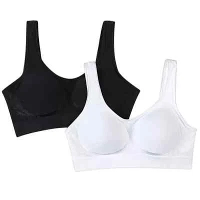 Bali Women's Comfort Revolution Wire Free Shaping Bra 2 Pack Size M White/Black - Image 1 of 4