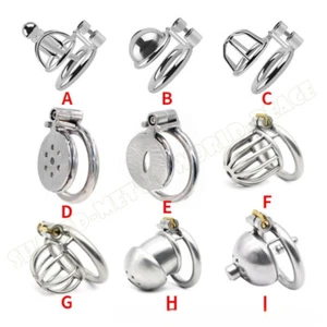 Stainless Steel Cage Peni Ring Chastity Device Urethra Ring Chastity Belt - Picture 1 of 51