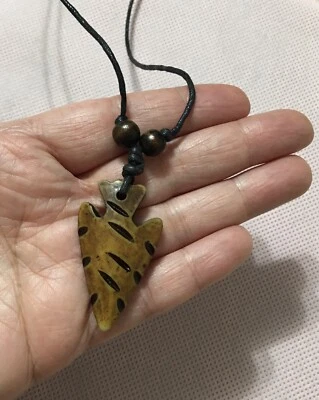 Flecha Collar Ajustable Negro Encerado Algodón Cordón Punta de Flecha Colgante Hombres Mujeres Foto 1 de 4