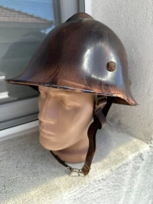 Rarissimo elmetto completo di bachelite pompiere vintage 1950 unico incredibile vecchio raro - Immagine 1 di 4