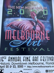 Melbourne Art Festival 2000 - Pink Flamingo Vintage authentisches Promo Poster 17 x 22 - Bild 1 von 4
