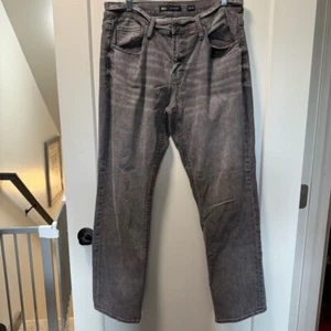 BKE Buckle Men's Jake Straight Jean Dark Grey Wash Regular Fit Stretch 34x32 - Picture 1 of 5