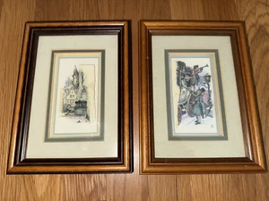 2 x Anton Pieck 3D Papierkunst Bild Schattenkasten Rahmen Street Tower 8,5" x 6" - Bild 1 von 16