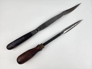 Pair (2) Bearing Scraper Tools Wooden Handle Kraeuter & Unknown Brand - Picture 1 of 13