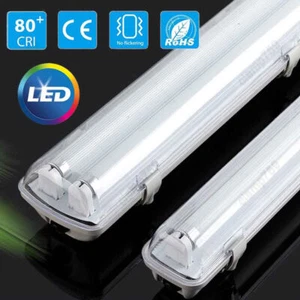 5FT 4FT LED Compatible Batten Fitting IP65 Non Corrosive Single/Twin Plus Tube - Picture 1 of 17