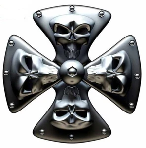 Chopper Kreuz Aufkleber - Schwarz -  Motorrad  Biker - Chopper  - AK-4 - Picture 1 of 1