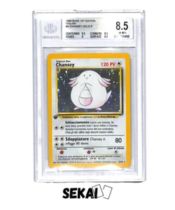 POKEMON BGS 8.5 CHANSEY SET BASE PRIMA EDIZIONE 3/102 ITALIANO ITA HOLO NM - MT+ - Foto 1 di 3