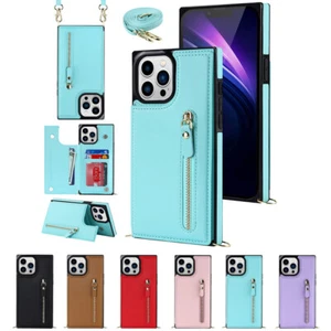 Zipper Leather Wallet Phone Case Cover For iPhone 15 Pro Max 14 13 12 11 XS XR 7 - Picture 1 of 26
