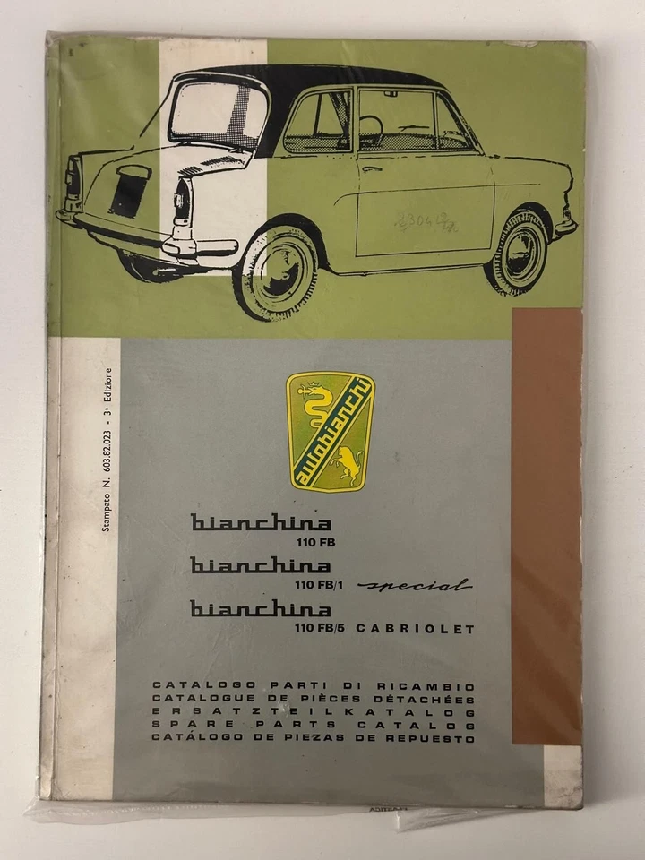 ORIGINALE!!! Catalogo parti di ricambi Autobianchi Bianchina - Immagine 1 di 1
