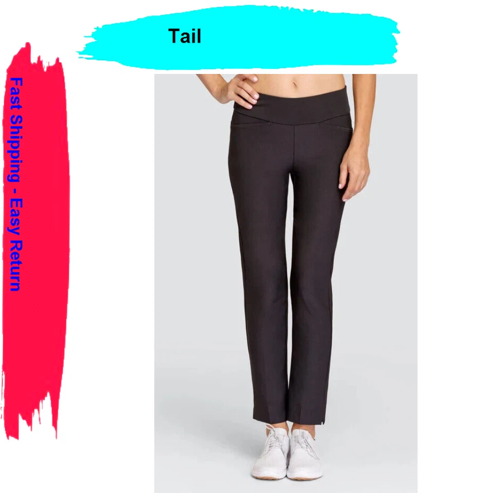 Tail White Label Mulligan 28" Pull On Ankle Pant Onyx Black Sz - 18