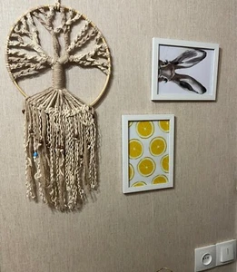 BOHO Macrame ÁRBOL Hecho a Mano Atrapasueños Tapiz Rústico Pared Bohemio Colgante - Imagen 1 de 6