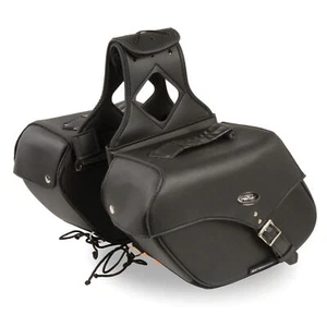 12" W MOTORCYCLE WATERPROOF SADDLEBAGS w/ REFLECTIVE PIPE FOR HARLEY - DSA14 - Picture 1 of 4