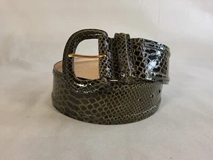 Cinturón vintage Carlisle para mujer cuero italiano genuino talla pequeña S estampado de reptiles - Imagen 1 de 5