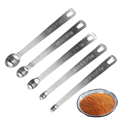 Stainless Steel Measuring Spoon Set Of 5 Seasoning Spoons For Cooking & Baking - Image 1 of 4