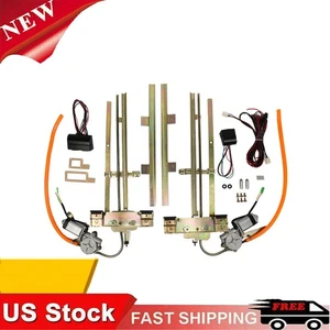 Car Street Hot Rat Rod Flat Glass Power Window Kit 2 Door Kit NEW USA US 1PAIR - Picture 1 of 6