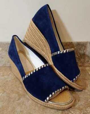 Jack Rogers | Palmer Azul Marino Gamuza 3" Cuña Alpargatas Sandalias Talla 7 M ¡NUEVAS! Foto 1 de 4