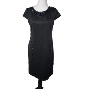 Abito Bodycon Beige By ECI Taglia 10 Nero Borchie Elasticizzato Cambio Nuovo con etichette - Foto 1 di 7