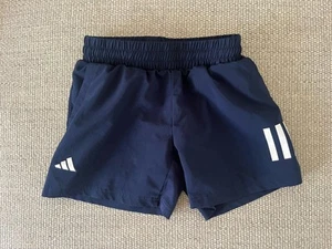 Adidas Shorts Boy’s Size Small Tennis Club Three Stripe Navy - Picture 1 of 3