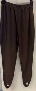 Vintage Blair Stirrup Leggings Pants Sz Small Dark Brown Pull On Elastic Waist - Picture 1 of 6