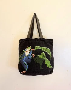 Vintage 1991 Harlekin Ken Drewke Tree Frog Tote Bag USA Made - Bild 1 von 10