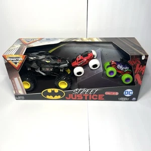 Monster Jam Batman Street Justice 3 Trucks Batman Harley Quinn & The Joker NEW - Picture 1 of 8