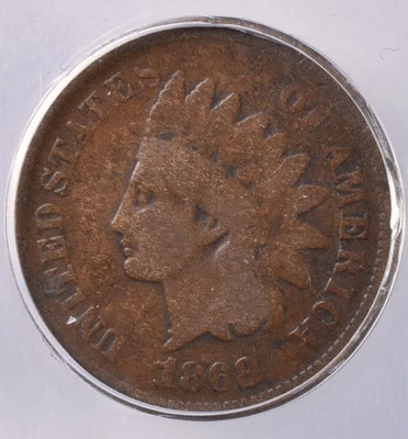 1868 Indian Head Cent - ANACS GOOD 6 Details  - Image 1 of 3