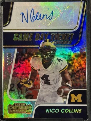 2021 Contenders Draft Picks Nico Collins Game Day Ticket Signatures Holo /10 - Image 1 of 2