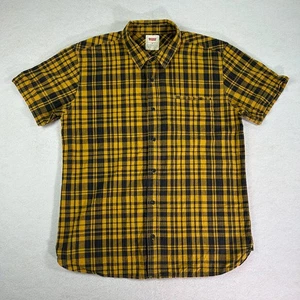 Levis Men's Shirt Large* Yellow Plaid Short Sleeve Button Up Pocket Casual - Picture 1 of 8