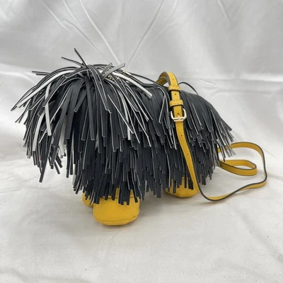 Bolso Bandolera Convertible Kitschy Peludo Perro Cuero Sintético Negro/Plateado para Mujer Foto 1 de 4