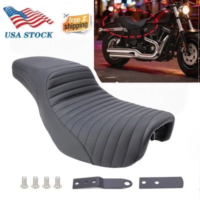 Rider Driver & Passenger Seat For Harley Dyna Street Fat Bob Super Glide 06-17 - Image 1 of 4