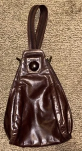 HOBO BRAUN GLÄNZEND HARTLEDER NAP SACK Rucksack - Bild 1 von 6