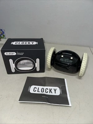 CLOCKY EXTRA SUPER LOUD ALARM CLOCK HEAVY SLEEPERS ON WHEELS - BLACK - Image 1 of 4